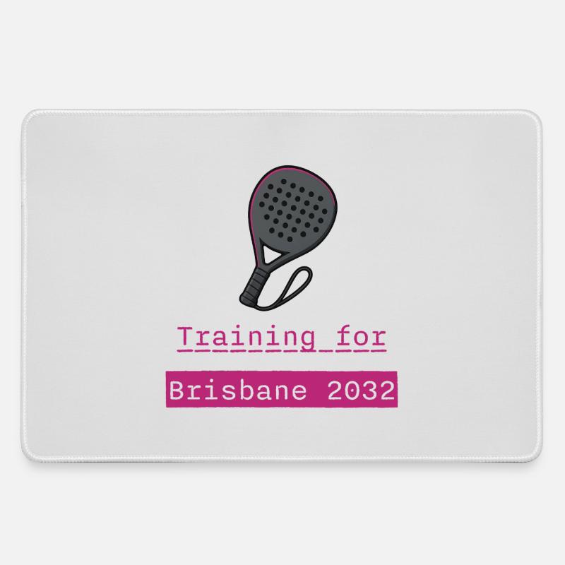 Padel Training Brisbane 2032 - Large Gaming Mouse Mat - grey
