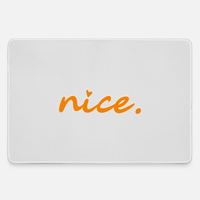 nice (orange with light shadow) - Large Gaming Mouse Mat - grey
