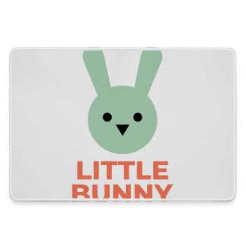 Minze Hase und kleiner Hase Text - Mousepad groß für Gamer - Grau - Vorne