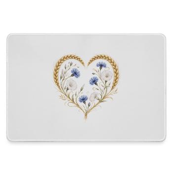 Weizen Herz Kornblume Winde Blumen Natur Motiv   - Mousepad groß für Gamer - Grau - Vorne