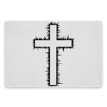 Kreuz (V) - Mousepad groß für Gamer - Grau - Vorne