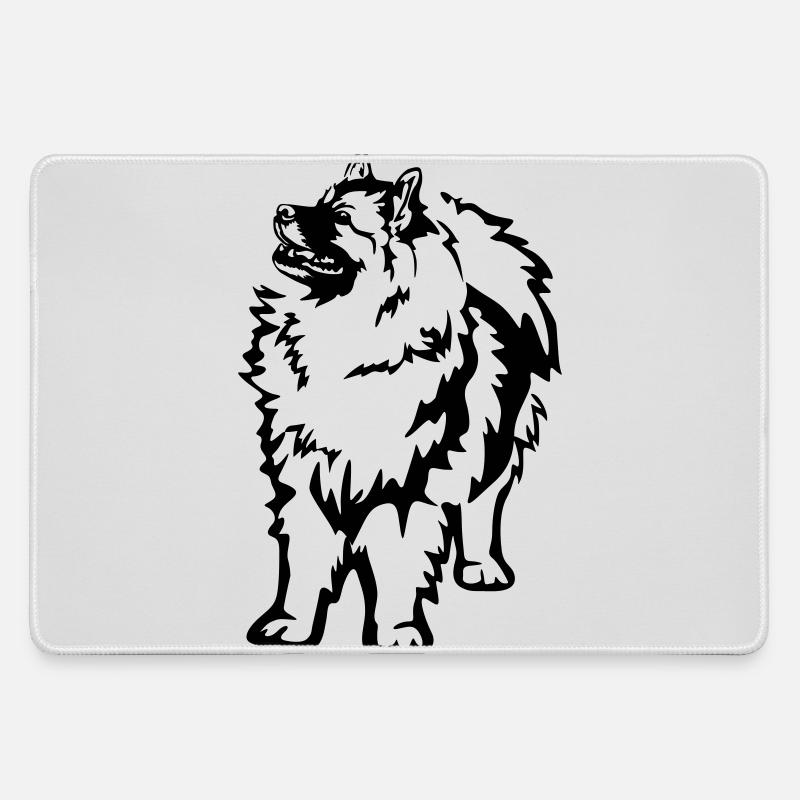 Wolfsspitz - Mousepad groß für Gamer - Grau