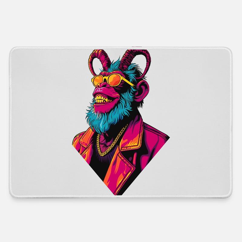 Devil Monkey - Mousepad groß für Gamer - Grau