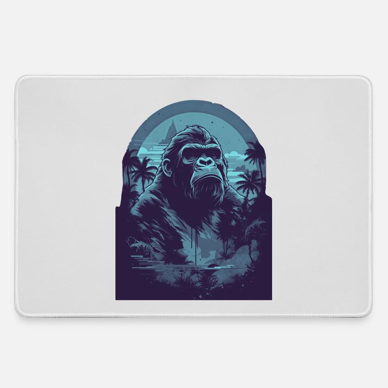 Blue Gorrile - Large Gaming Mouse Mat - grey