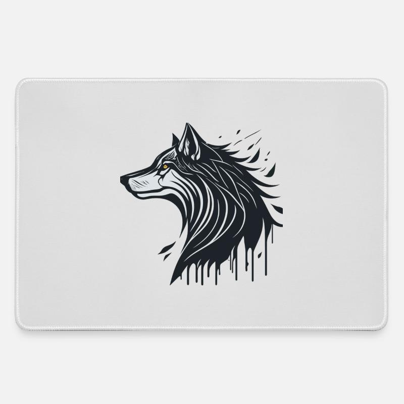 Spectral Wolf - Large Gaming Mouse Mat - grey