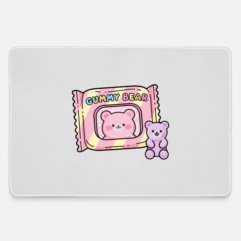 Gummy Bear Candy Pop Illustration - Large Gaming Mouse Mat - grey