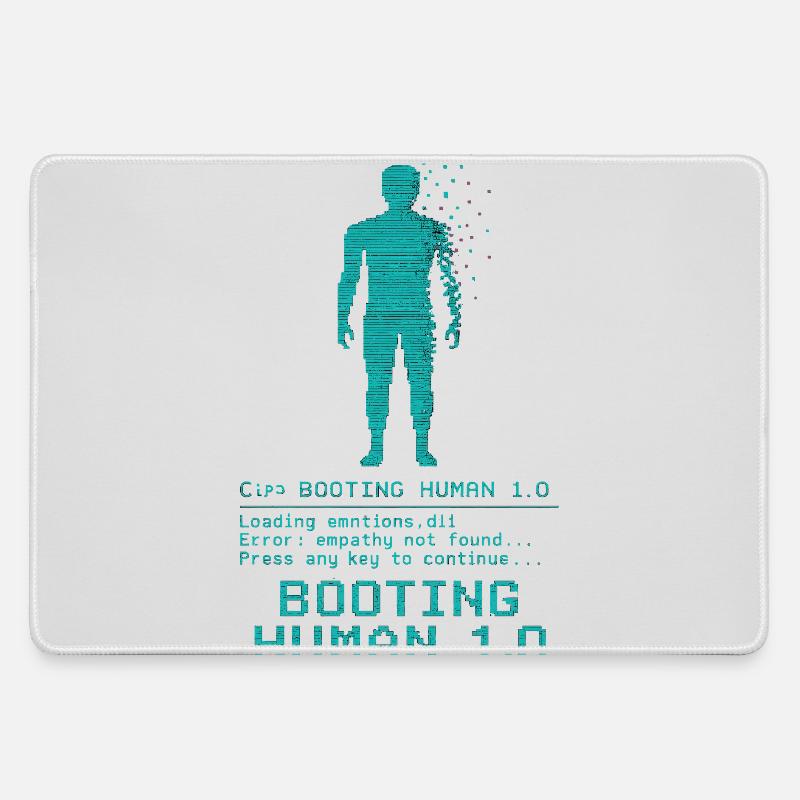 Booting Human 1.0 Empathy Error - Mousepad groß für Gamer - Grau