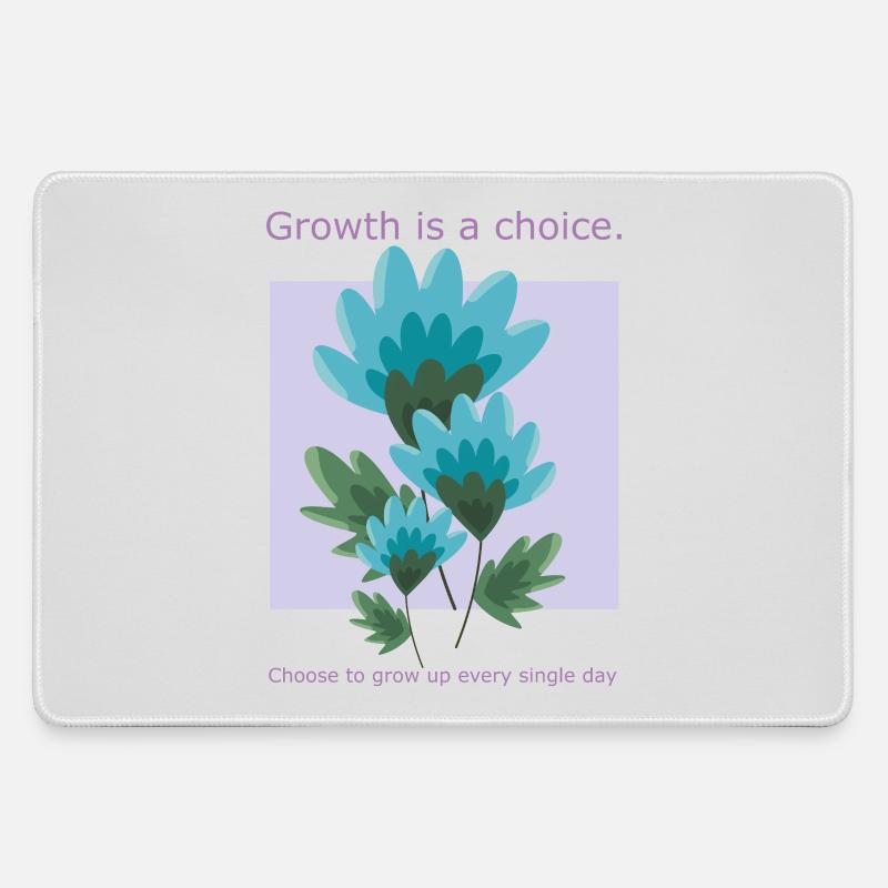 Growth is a choice - Large Gaming Mouse Mat - grey
