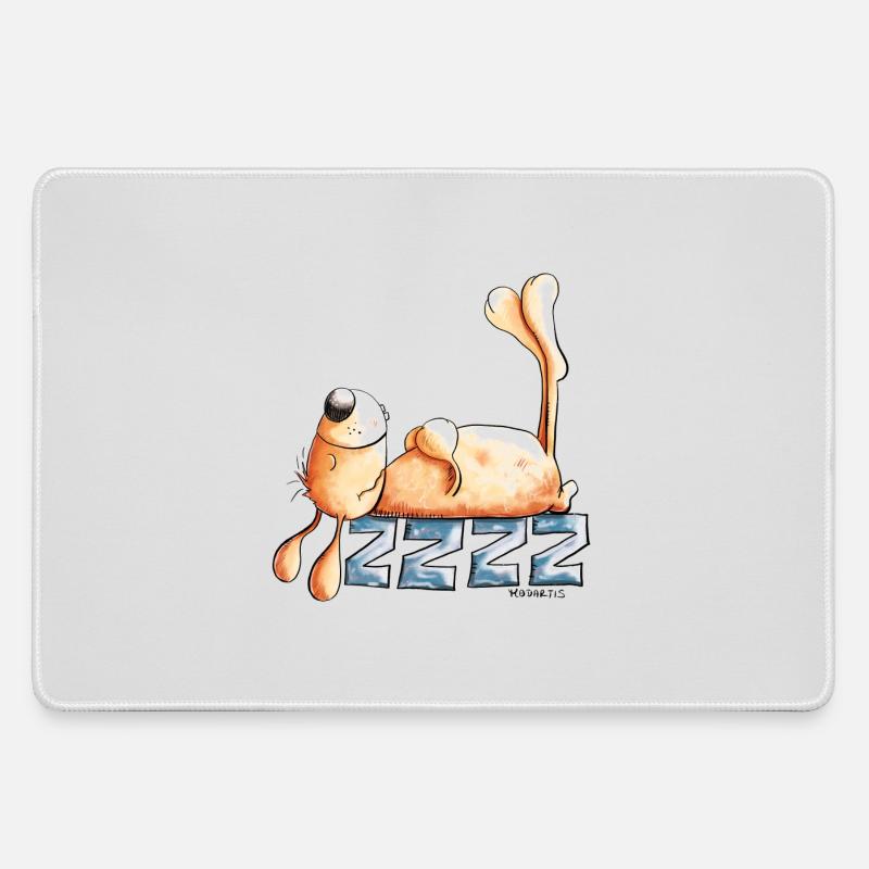 Sleeping Rabbit I Rabbit Rabbit - Large Gaming Mouse Mat - grey