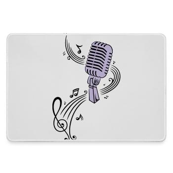 Mikrofon Musik Retro Mic - Mousepad groß für Gamer - Grau - Vorne
