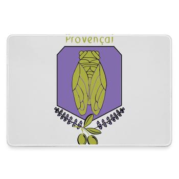 Provençal cicada with olives - Large Gaming Mouse Mat - grey - Front
