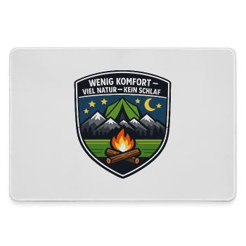 Wenig Komfort – Viel Natur Campbadge - Mousepad groß für Gamer - Grau - Vorne