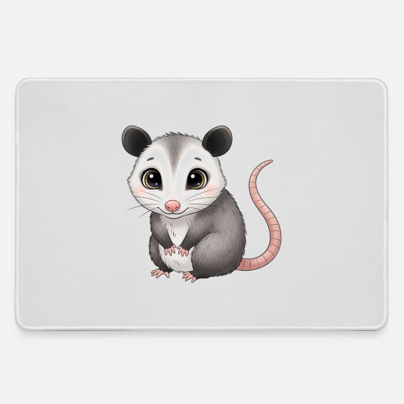 Cute Star Rat - Large Gaming Mouse Mat - grey
