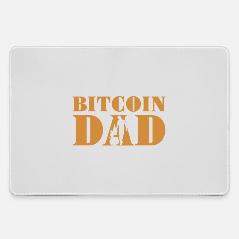 Bitcoin Dad - Large Gaming Mouse Mat - grey