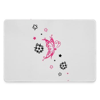 Butterfly Floral Star Ornament - Large Gaming Mouse Mat - grey - Front