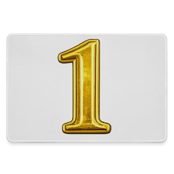 Goldene Eins Glanz - Mousepad groß für Gamer - Grau - Vorne