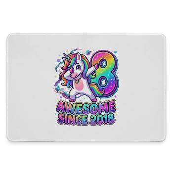 Rainbow Unicorn: Awesome since 2018 - Large Gaming Mouse Mat - grey - Front