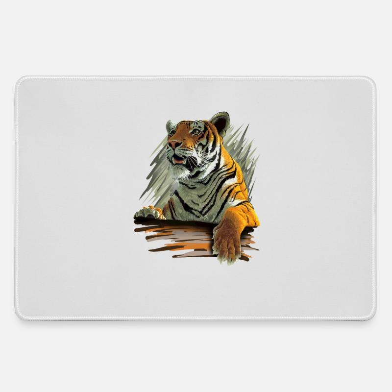 Tiger - Large Gaming Mouse Mat - grey