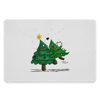 Niedliche Weihnachtsbäume - Mousepad groß für Gamer - Grau - Vorne