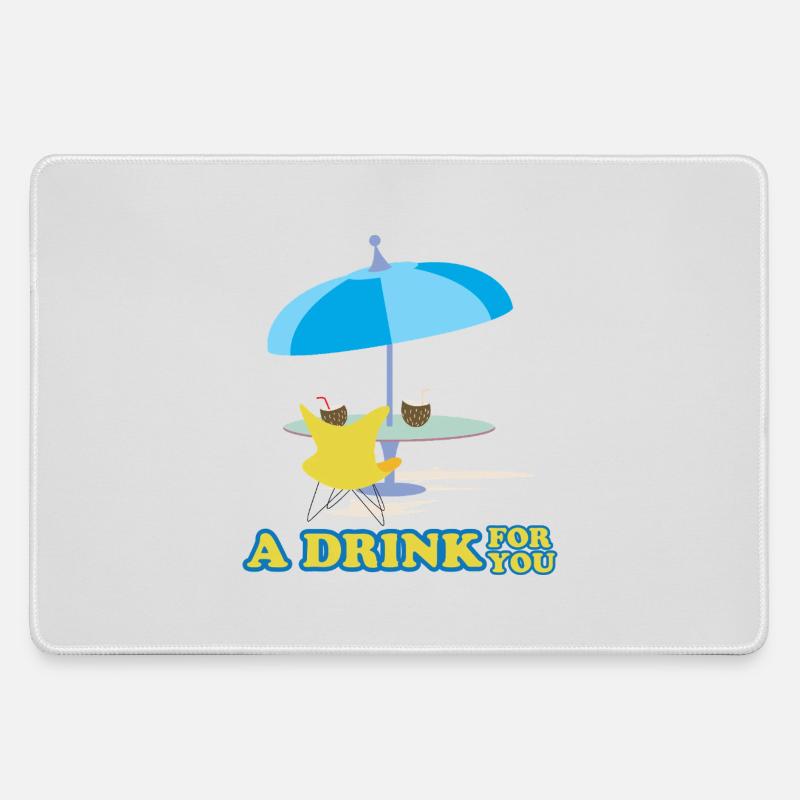 Drink with me - Large Gaming Mouse Mat - grey
