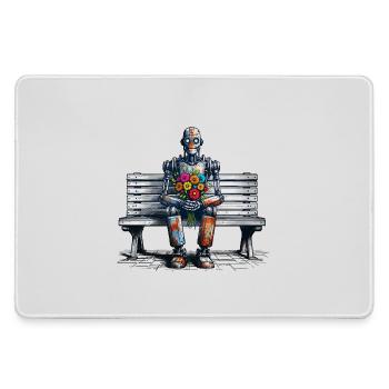 roboter bank blumen robot love rostig kunst - Mousepad groß für Gamer - Grau - Vorne