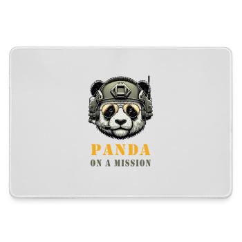 Panda in Mission / Military - Large Gaming Mouse Mat - grey - Front