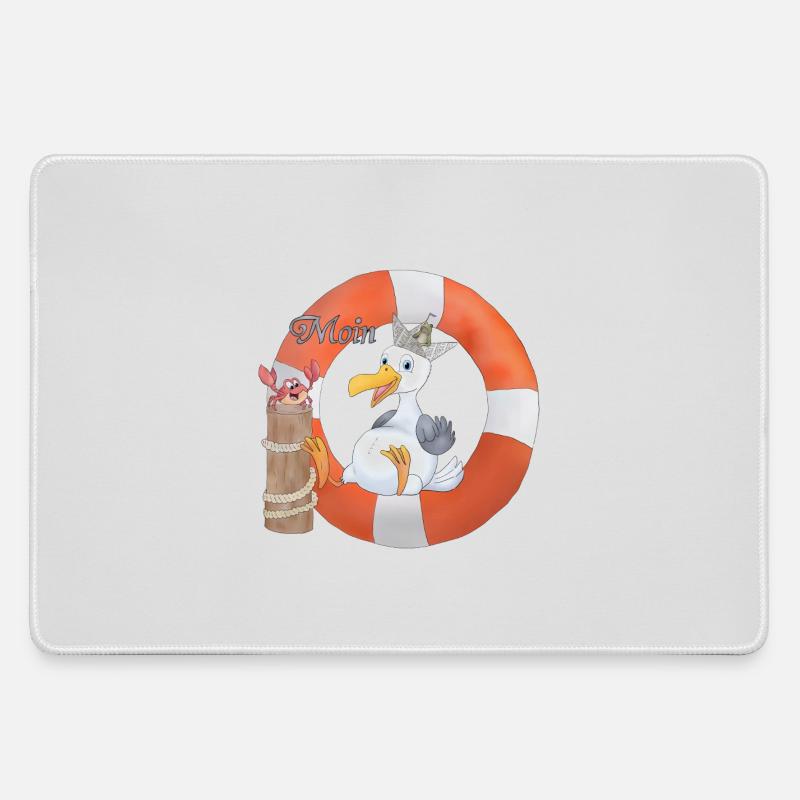 Moewe_im_Ring - Large Gaming Mouse Mat - grey