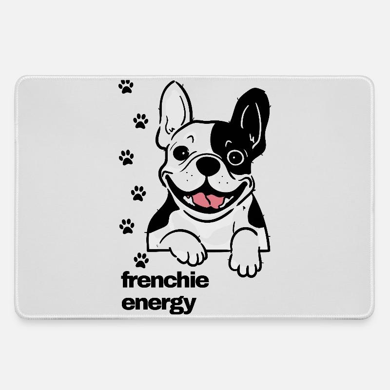 Frenchie Energy - Large Gaming Mouse Mat - grey