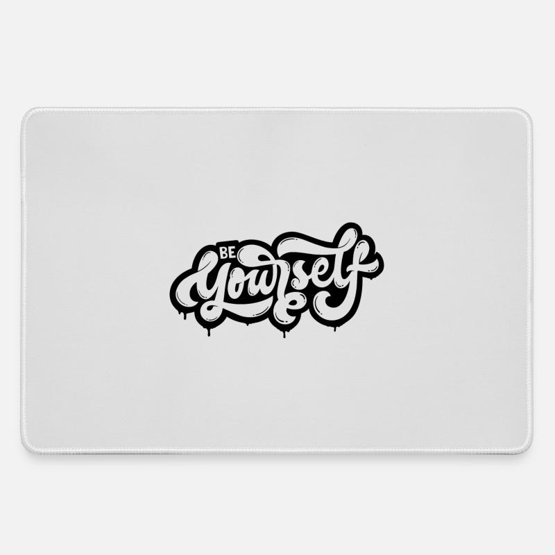 be yourself - Large Gaming Mouse Mat - grey