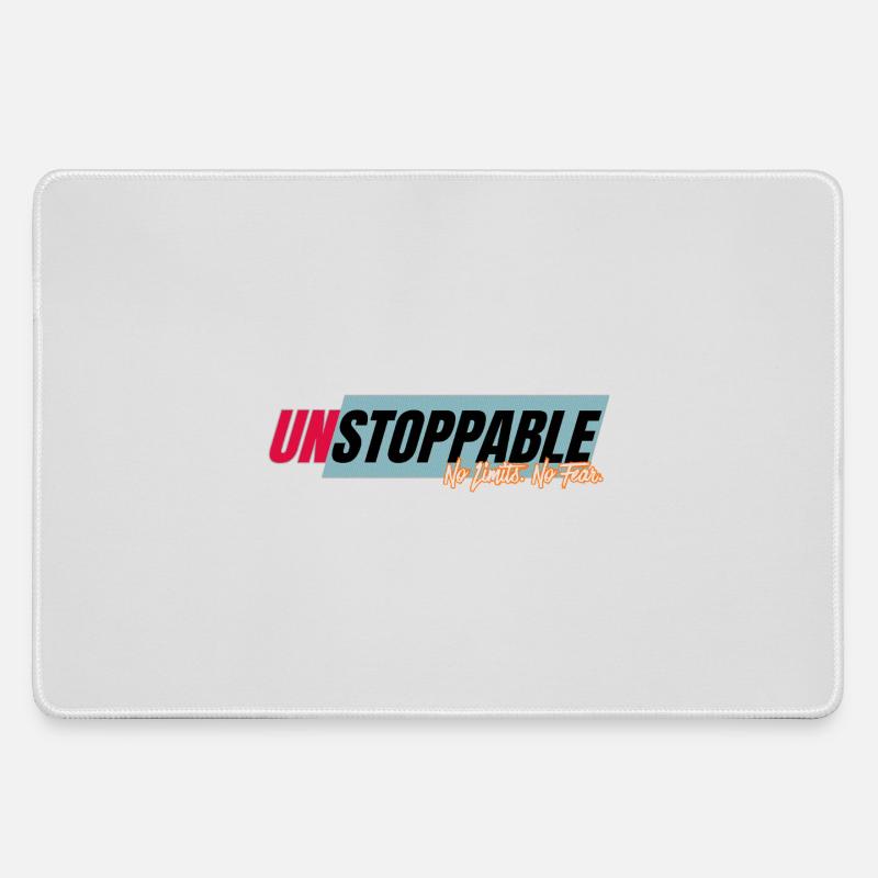 Unstoppable without limits - Large Gaming Mouse Mat - grey