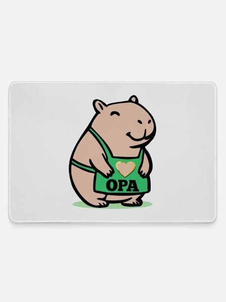 OPA CAPYBARA KOCH - Mousepad groß für Gamer - Grau