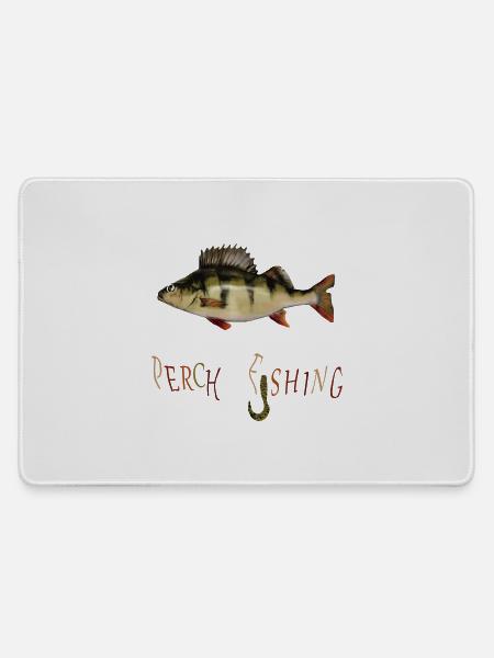 Barsch Angler - Mousepad groß für Gamer - Grau