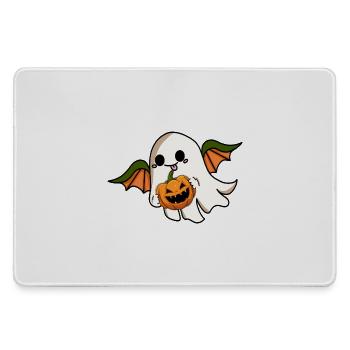 Halloween Ghost Bat Wings Jack-o'-lantern - Large Gaming Mouse Mat - grey - Front