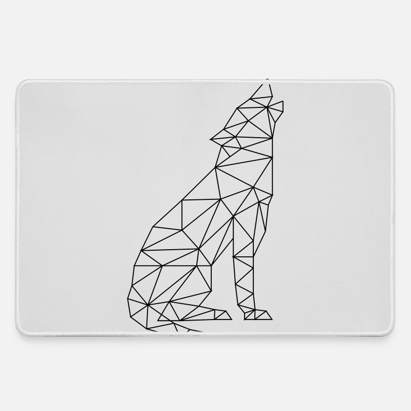 Wolf Call Wolf Contour Silhouette - Large Gaming Mouse Mat - grey