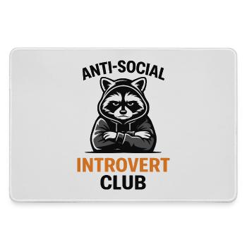 Introvertierter Waschbärclub-Hoodie - Mousepad groß für Gamer - Grau - Vorne