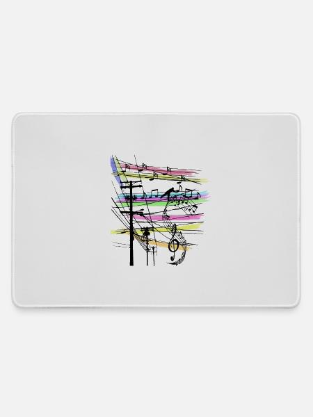 Musik Noten - Mousepad groß für Gamer - Grau