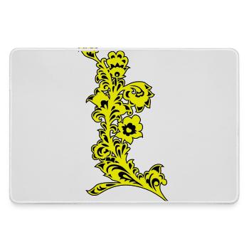 Yellow Flower Detail Ornament - Large Gaming Mouse Mat - grey - Front