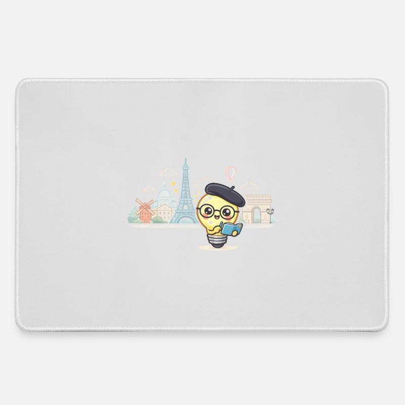 Parisian Lightbulb Scholar - Large Gaming Mouse Mat - grey