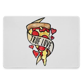 Cœurs de pizza True Love - Grand tapis de souris gamer - bruyère - Devant