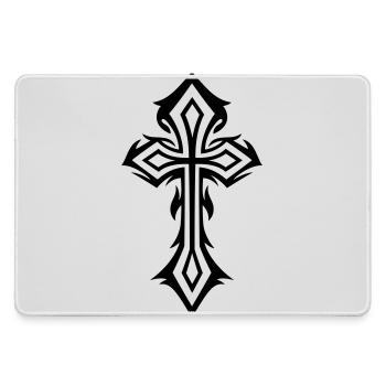 Croix, Crucifix, avec des épines, style gothique. - Grand tapis de souris gamer - bruyère - Devant