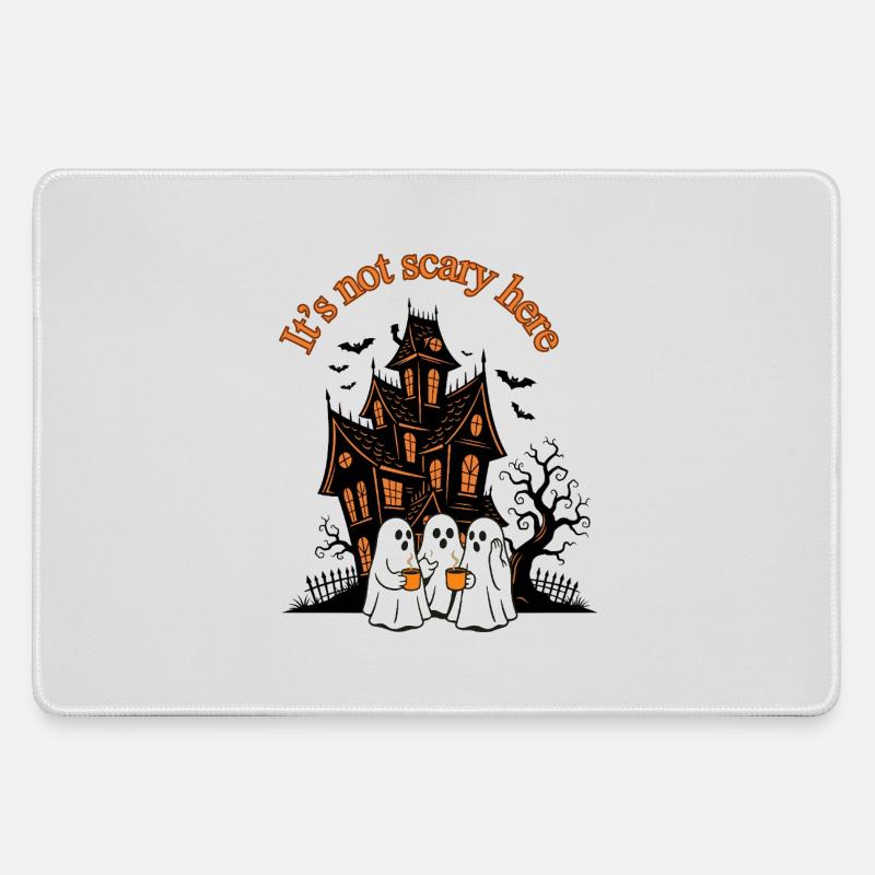 It's not scary here - Large Gaming Mouse Mat - grey