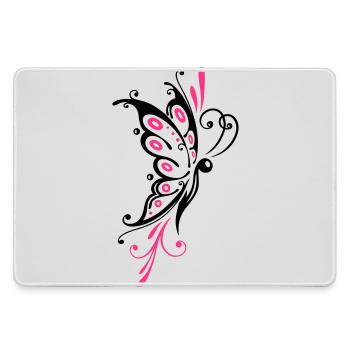 Big filigree butterfly, wings, girlie Tattoo style - Large Gaming Mouse Mat - grey - Front