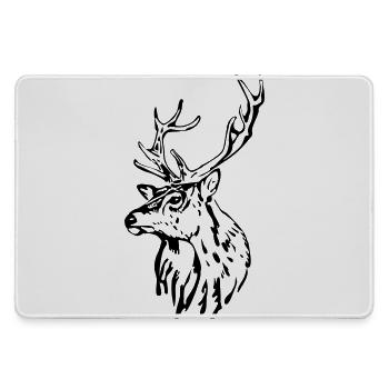 Hirschkopf [Schwarz] - Mousepad groß für Gamer - Grau - Vorne