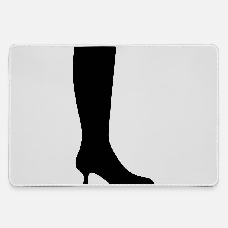 Black Boot Silhouette - Large Gaming Mouse Mat - grey