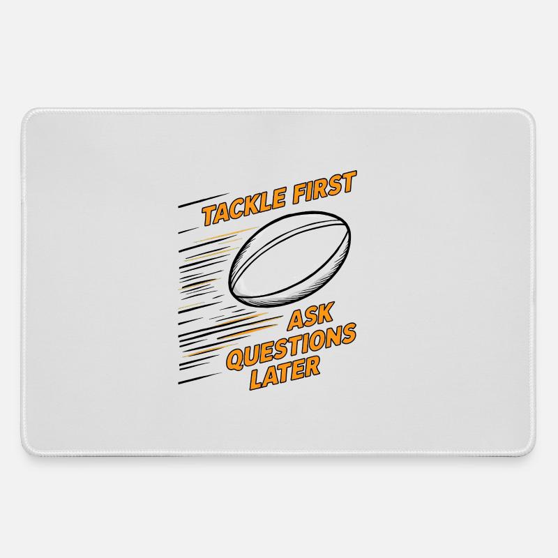 Tackle First, Ask Questions Later - Large Gaming Mouse Mat - grey