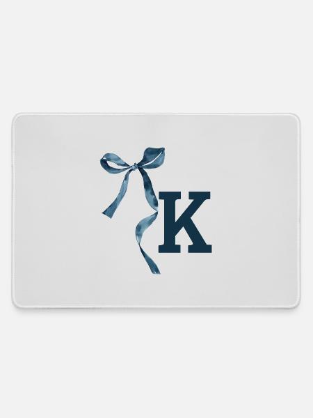 Monogram k Geschenkidee - Mousepad groß für Gamer - Grau
