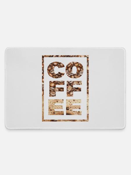 Kaffee Spruch Kaffeetrinker Kaffeebohnen Koffein - Mousepad groß für Gamer - Grau