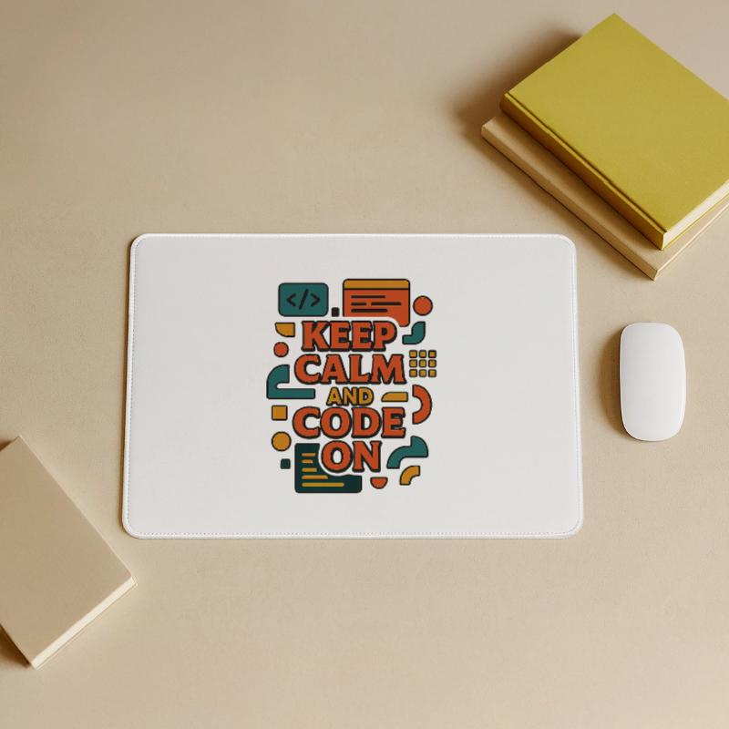 Keep Calm and Code On – Funny Coder Shirt Large Gaming Mouse Mat