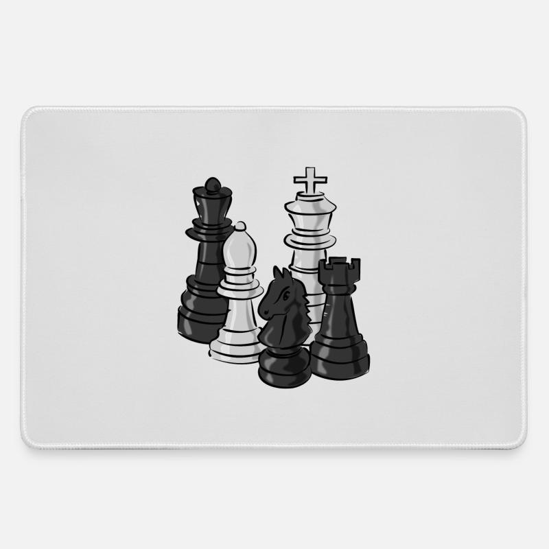 chess - Large Gaming Mouse Mat - grey