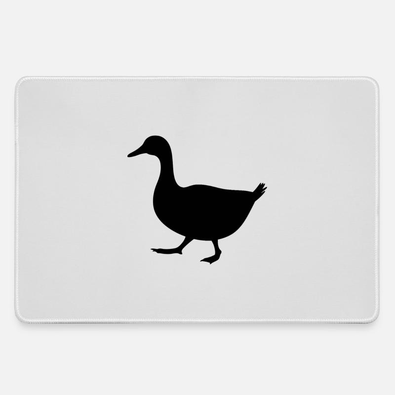Walking Duck Silhouette - Large Gaming Mouse Mat - grey